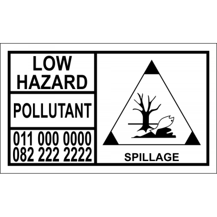 Environmental Hazard Hazchem Placard