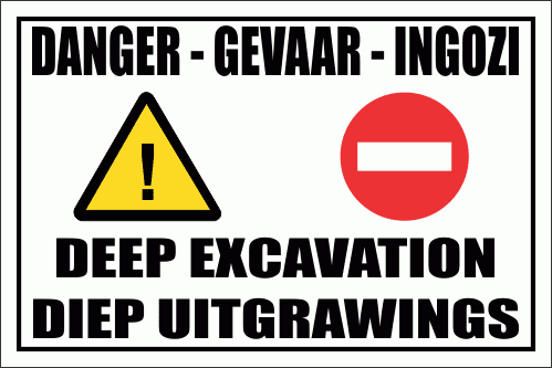 C-C11 - Danger Deep Excavation Sign (600x400mm)