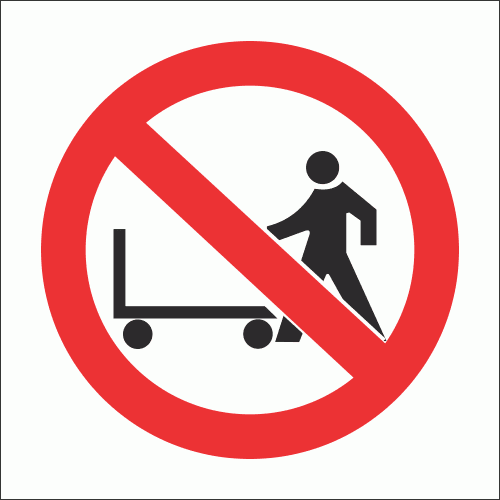 PV9 - No Hand Trolleys Safety Sign