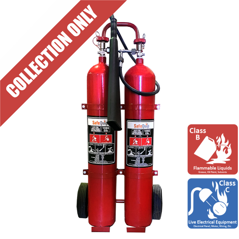 2 x 10kg CO2 Trolley Fire Extinguisher