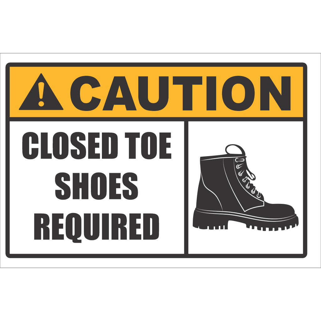 CU5 - Closed Toe Shoes Required Sign