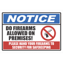 NT2 - Hand Your Firearms To Security Sign