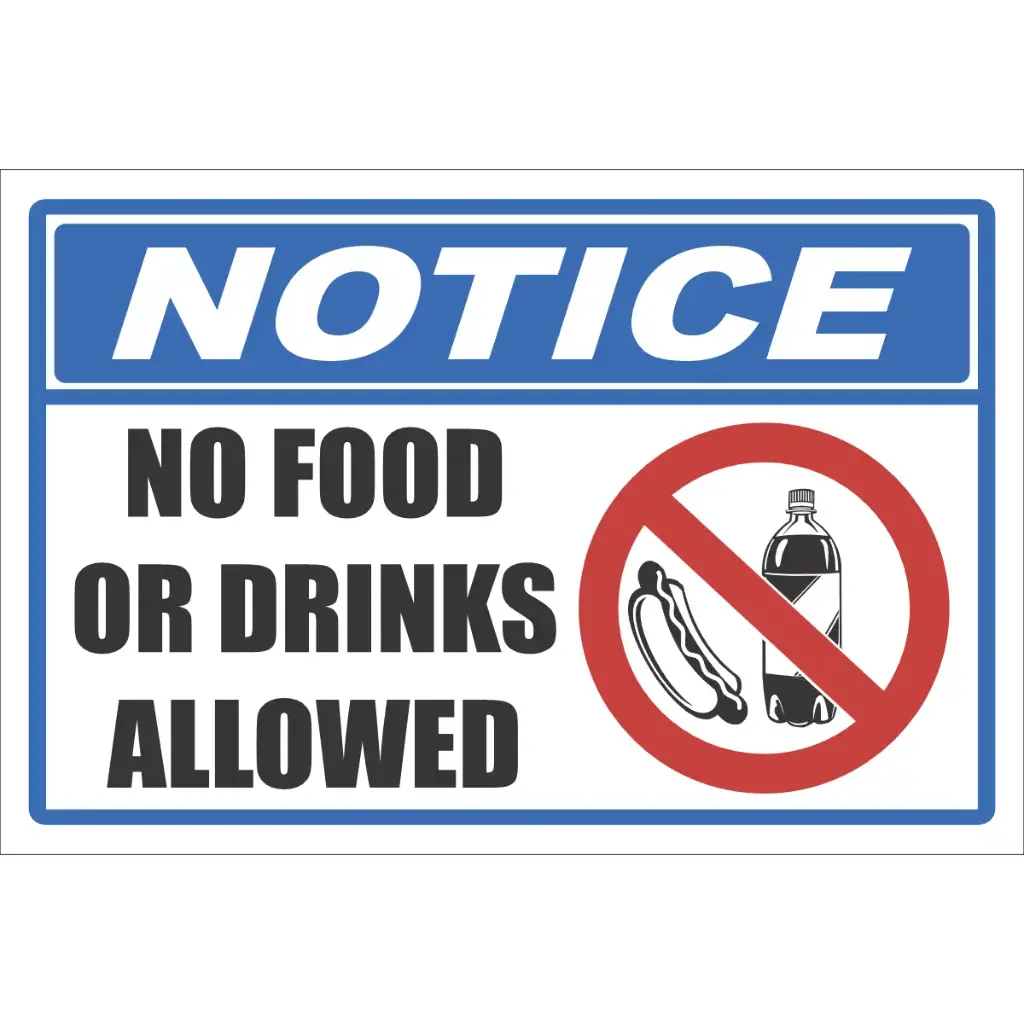 NT18 - No Food Or Drinks Sign | Safety Signs & Equipment