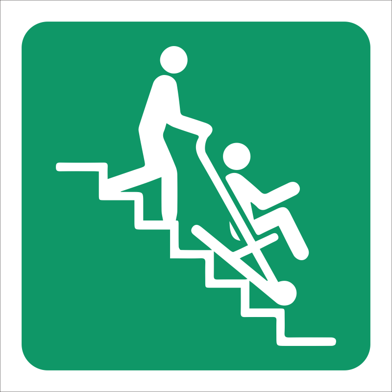 GA36 - SABS Evacuation stair chair safety sign | Safety Signs & Equipment