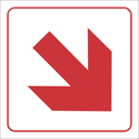 FB15 - SABS Diagonal arrow down safety sign