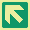 E30 - SABS Diagonal arrow down left photoluminescent safety sign