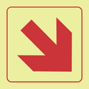 F51 - SABS Diagonal arrow down right photoluminescent safety sign