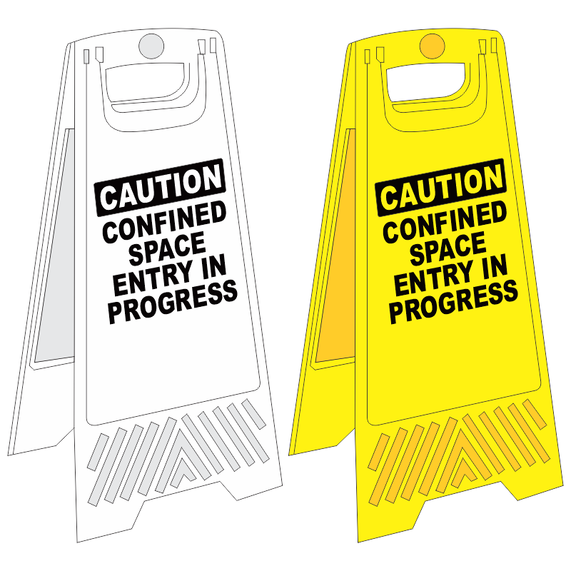 FS4 - Confined space a-frame floor stand - yellow | Safety Signs ...