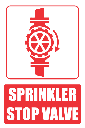 FB6E - Sprinkler Stop Valve Explanatory Safety Sign