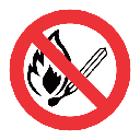 FR1 - No Open Flame Safety Sign