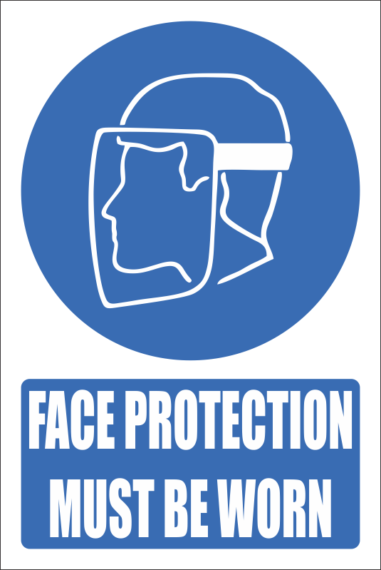 MV10E - Face Protection Explanatory Safety Sign | Safety Signs & Equipment