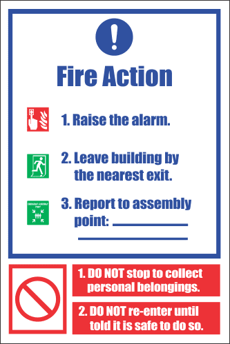 FR32 - Fire Action Safety Sign IX | Safety Signs & Equipment