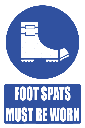 MV22E - Foot Spats Explanatory Safety Sign