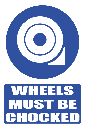 MA7E - Chocked Wheels Explanatory Safety Sign