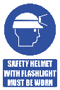 MA22E - Flashlight Helmet Explanatory Safety Sign