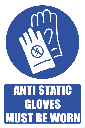 MA26E - Anti Static Gloves Safety Sign