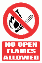 PV2E - No Open Flame Explanatory Safety Sign