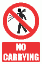 PV8E - No Carrying Explanatory Safety Sign