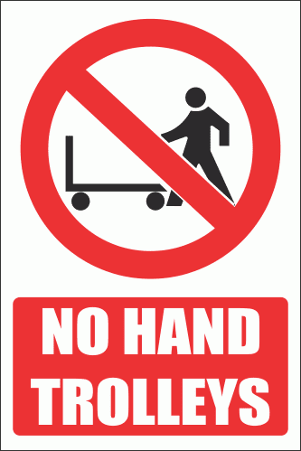 PV9E - No Hand Trolley Explanatory Safety Sign | Safety Signs & Equipment
