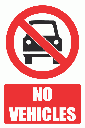 PV16E - No Vehicles Explanatory Safety Sign