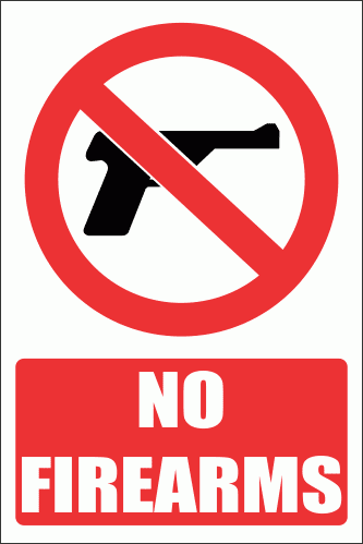 PV19E - No Firearms Explanatory Safety Sign | Safety Signs &amp; Equipment