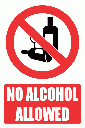 PV22E - No Alcohol Explanatory Safety Sign