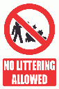 PV23E - No Littering Explanatory Safety Sign