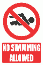 PV24E - No Swimming Safety Sign