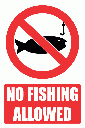PV25E - No Fishing Safety Sign