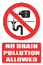 PV28EN - No Drain Pollution Explanatory Safety Sign