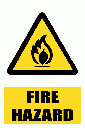 WW2E - Fire Hazard Explanatory Safety Sign