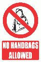 PV31EN - No Handbags Explanatory Safety Sign
