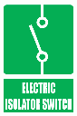 GA16E - Electric Isolator Switch Explanatory Sign