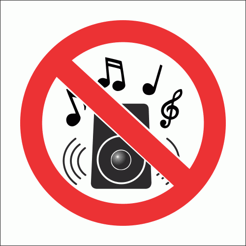 PV36N - No Loud Music Safety Sign | Safety Signs & Equipment