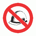 PV38N - No Hard Hat Safety Sign