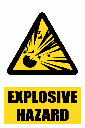 WW3E - Explosive Hazard Explanatory Safety Sign