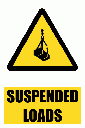 WW8E - Suspended Loads Hazard Explanatory Safety Sign