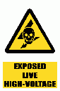 WW23E - Exposed Live Explanatory Safety Sign