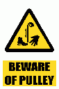 WW37E - Beware Of Pulley Explanatory Safety Sign