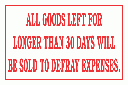DI17 - Goods Not Collected Sign
