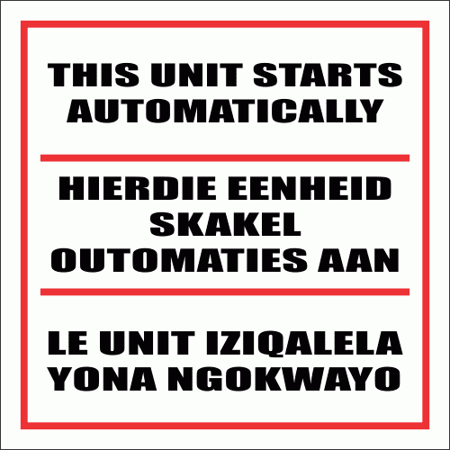 WF25 - Starts Automatically Sign | Safety Signs & Equipment