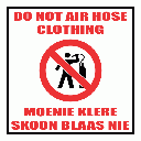 WF30 - Do Not Air Hose Clothing Sign