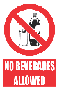PR5E - No Beverages Explanatory Sign