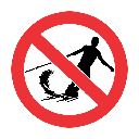 PR9 - No Water Skiing Sign