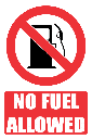 PR28E - No Fuel Explanatory Sign