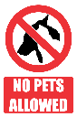 PR32E - No Pets Explanatory Sign