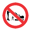 PR46 - No Walking Under Heavy Machinery Sign