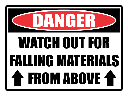 SC35 - Danger Watch Out Above Sign