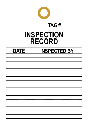 STI2 - Inspection Record Number Tag