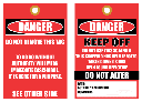 STU16 - Danger Do Not Remove Tag